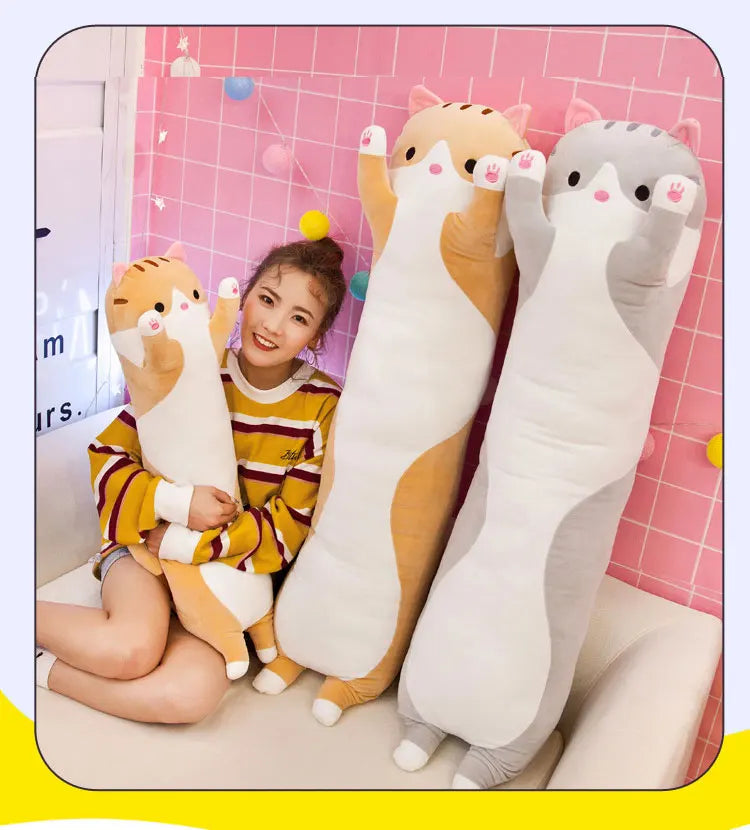 Children's Toy Stuffed Animal Pillow Cute Cat Pillow Soft Plush Long Cat Pillow Birthday Gift