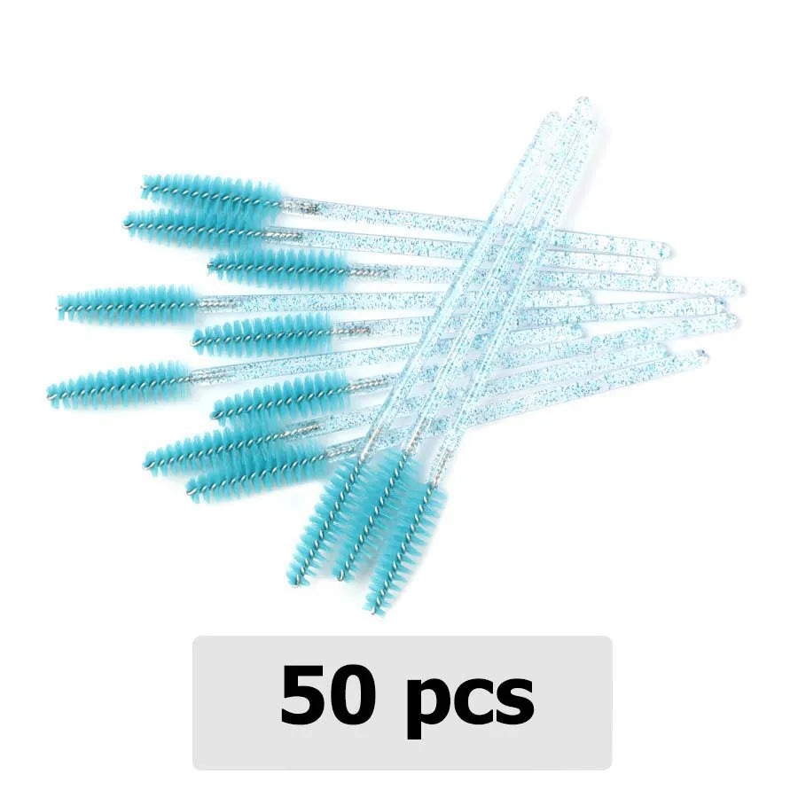 50pcs Disposable Eyebrow brush for Eyelash Extension Mascara Wand Applicator Spoolers Eye Lashes Cosmetic Brushes makeup tools