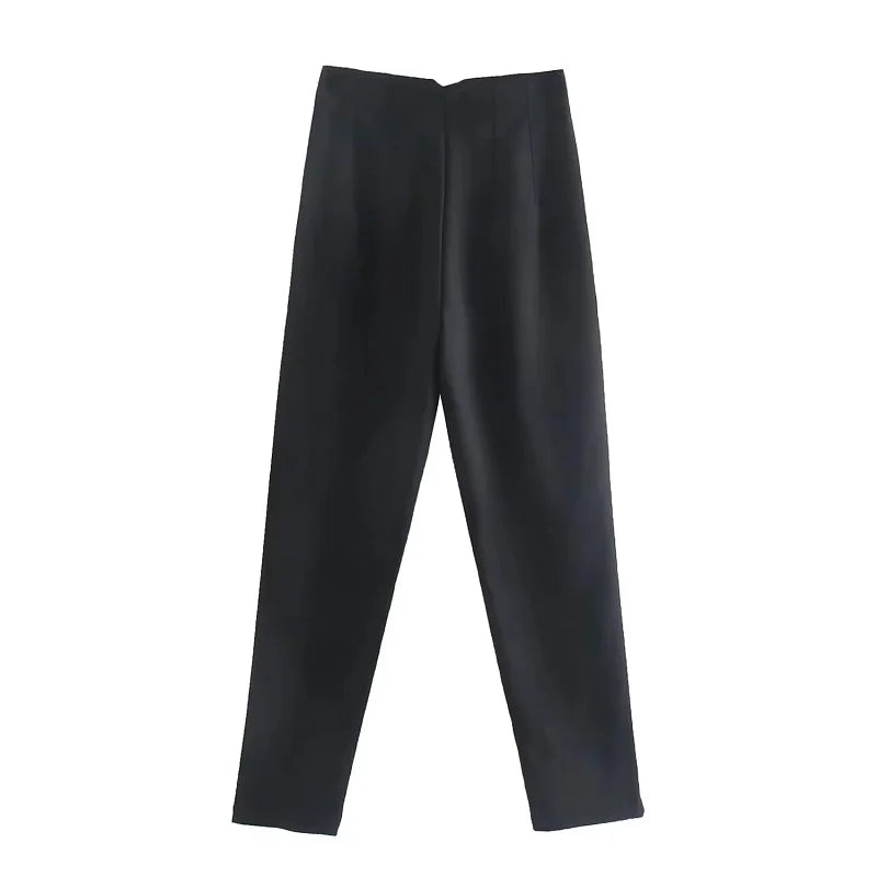 TRAF Fashion Office Wear High waist Pants for Women Formal Pants Office outfits Pencil Trousers Black Pink White Ladies Pants