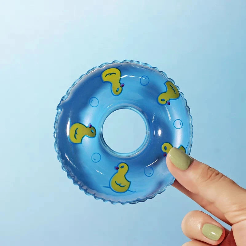 Kids' Mini Swim Ring Bath Toy Swimming Pool Float Circle Ring Toys Toy Baby Funny Doll Floating Rubber Bath Inflatable Games