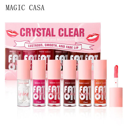 MAGIC CASA 6pcs/set Hydrating Jelly Lip Oil long-lasting Moisturizing  smooth shimmering Lip Hydrating Liquid