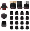 16PCS Transparent Table Chair Leg Protectors Caps Round Square for Furniture Foot Legs Cover Floor Protector with Felt Bottom