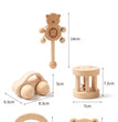 9 in 1 Wooden Montessori Toys Rattle Bell Drum Column Set Musical Instruments Sensory Early Baby Toy Toddler Education