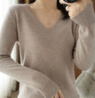 New Cashmere Women's V-neck Pullover Lace Neck Hollow Out Design Casual Knitted Long Sleeve Women's Sweater Autumn And Winter