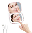 2X magnifying Compact Small Mini Gift Vanity Table Folding Led Lights Portable Hand Held Pocket Makeup Mirror