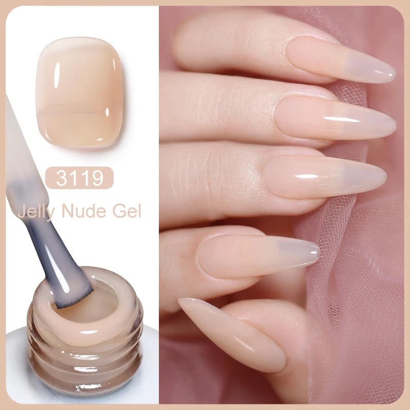 Arte Clavo 3pcs/Set Jelly Gel Polish Nude Pink Gel Nail Polish Translucent Semi Permanent All For Manicure Nail Art