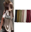 Ladies Satin Skirt Women High Waist Long Skirts For Women Spring Summer Black Midi Skirt Office Lady Elegant Women's Skirts