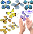 1-10Pcs Magic Wind Up Flying Butterfly in The Book Rubber Band Powered Magic Fairy Flying Toy Great Surpris Gift Party Favor