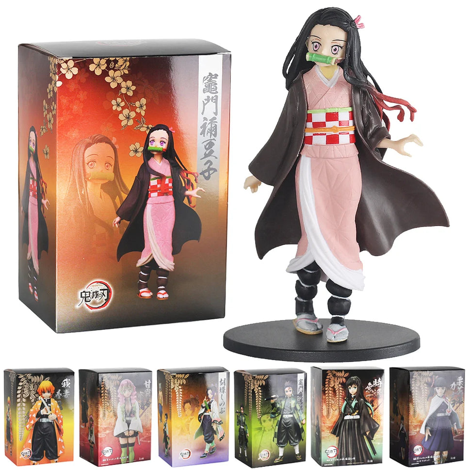 Anime 16CM Demon Slayer Kimetsu no Yaiba figure Kamado Tanjirou Action Figure Agatsuma Zenitsu Nezuko Warrior PVC Model Toys