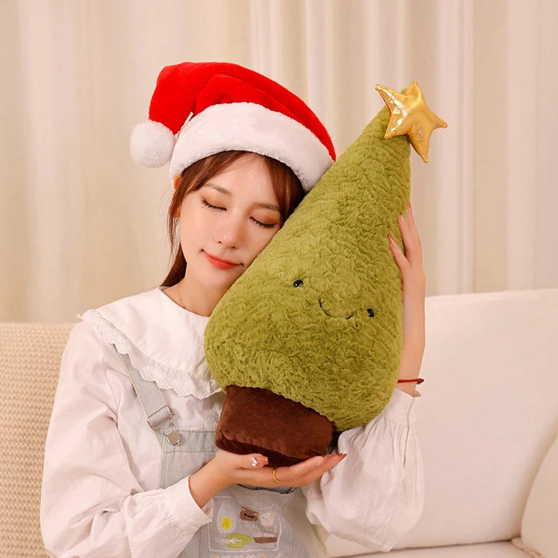 New Kawaii Christmas Tree & Elk Plush Dolls Stuffed Soft Plant Toys Sika Deer For Kids Family Xmas Decoration Gift