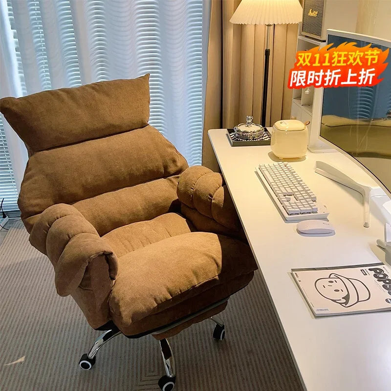 Comfortable Long-term Sofa Chair, Gaming Chair, Bedroom Desk Chair, Home Study Office Stool, Soft and Comfortable