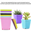 10PCS Gardening Mini Small Square Pot Flower Pot Succulent Pot Little Black Square Plastic Pot Seedling Tray Containe