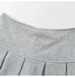 Mooyufon Fabric Y2K Mini Skirt Women Low Waist Wide Pleat Light Grey Sexy Vintage A-line Pleated Skirt Casual Skort Summer