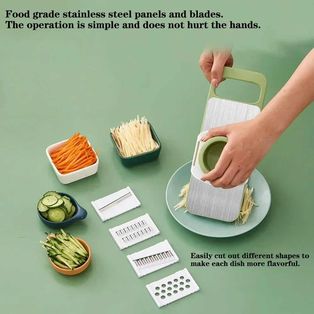 Kitchen Manual Vegetable Slicer Stainless Steel Vegetable Slicer Shredder Cutter Potato Shredders Garlic Carrot Grater Chopper