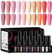 MEET ACROSS 12Pcs/Set 7ml Macaron Gel Nail Polish With Box Semi Permanent UV Gel  Soak Off Nail Art Kit Varnish For Manicure