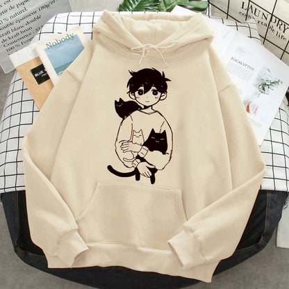 Omori hoodies women funny Winter  sweat y2k graphic sweater women Kawaii tracksuit