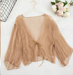 Zik Hekiy Women Chiffon Shawl Short Section Small Shawl Sunscreen Clothing Female Summer Cardigan Small Jacket Thin Section Top