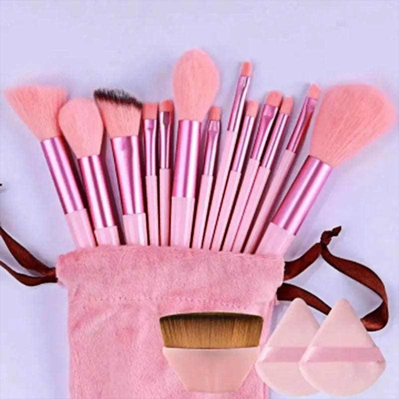 13 Makeup Brushes with Bag Quick-drying Ultra-soft Beauty Tools Portable Makeup Brush Set