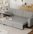 Sofa Bed Reversible Convertible Sleeper Pull Out Couches with Storage Chaise, Linen Fabric Furniture for Living Room, Bedroom