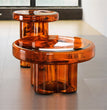 Nordic Light Luxury Glass Coffee Table Creative Petal Shape Living Room Combination Coffee Table Modern Creative Furniture