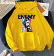 Jinx Arcane Hoodie ENEMY Cool Graphic Print Sweatshirt Women Tracksuit Sudaderas Aesthetic Clothes Streetwear Manga Casual Male