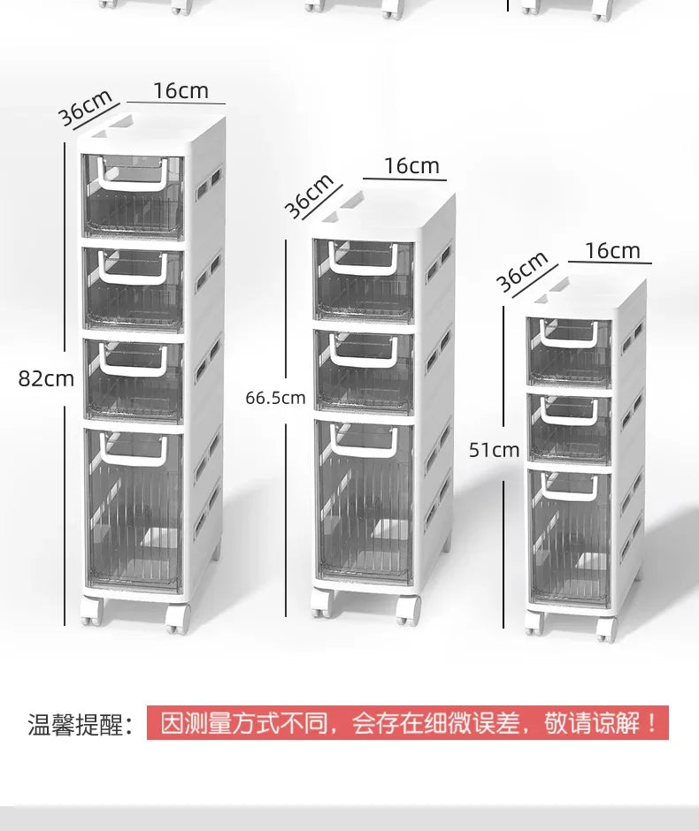 16cm Narrow Gap Bathroom Cabinet Drawer Style Home Kitchen Fridge Side Cabinet Simple Bathroom Ultra Narrow Gap Rack