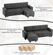 Sofa Bed Reversible Convertible Sleeper Pull Out Couches with Storage Chaise, Linen Fabric Furniture for Living Room, Bedroom