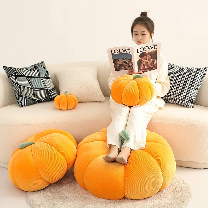 18-35cm Kawaii Simulation Nordic Halloween Pumpkin Plush Toys Lovely Soft Plant Stuffed Doll Holidays Props Decor Throw Pillow