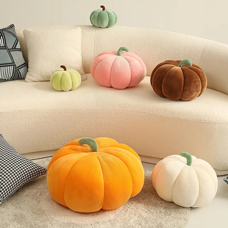 18-35cm Kawaii Simulation Nordic Halloween Pumpkin Plush Toys Lovely Soft Plant Stuffed Doll Holidays Props Decor Throw Pillow