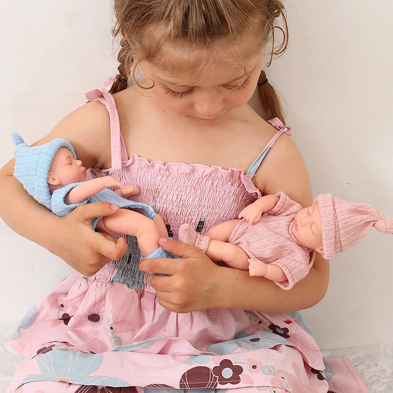 New Silicone Reborn Dolls 20cm Baby Reborn Toys Waterproof Vinyl Bebe Doll Cute Mini Reborn Baby Doll For Girls Birthday Gift