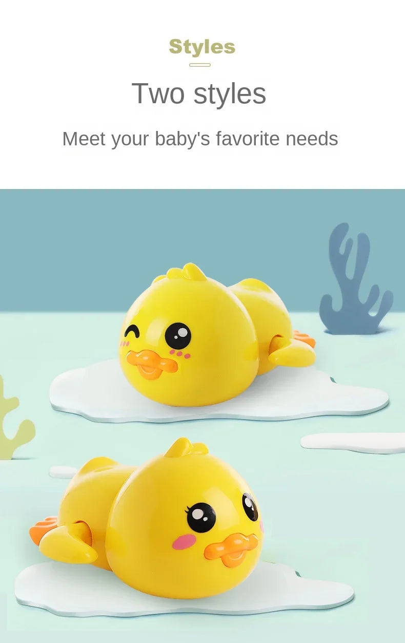 Bath Toys Cute Swimming Duck for Toddlers 1-3 Years Old Floating Wind Up for Boy Girl New Born Baby Bathtub Toddle Plastic Toys