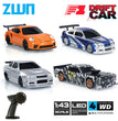 ZWN 1/43 2.4G Mini RC Car 4WD Radio Remote Control Drift Cars Professional GTR Model High Speed Racing Toys for Children Gifts