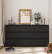 Dresser with Deep Drawers, Large Floor Wood Dresser and Chest of Drawers Without Handles, Modern Long Dresser, Dresser