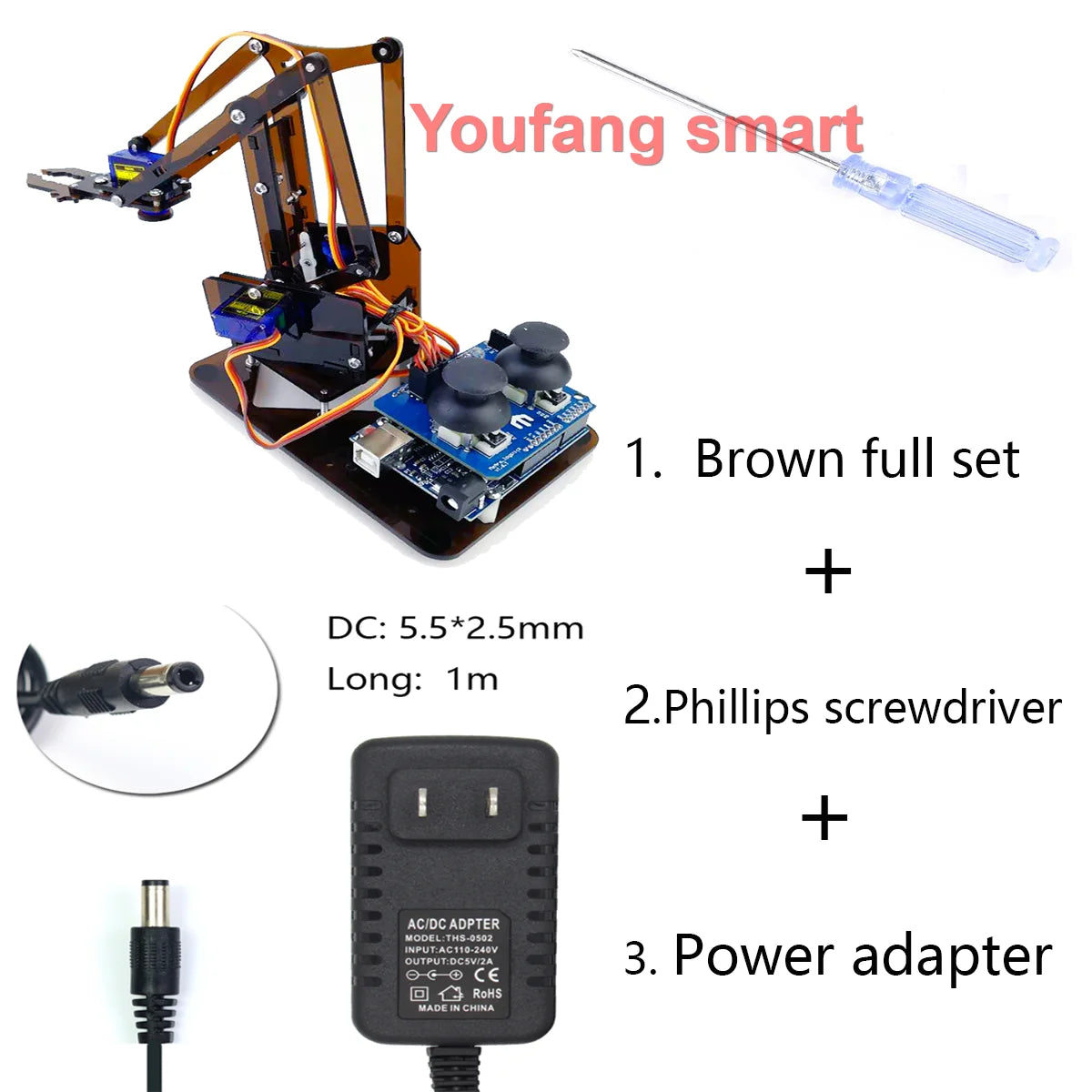 SG90 4 DOF Unassembly Acrylic Mechanical Arm Bracket Robotic Manipulator Claw For Arduino UNO Learning DIY Kit Programmable Toys