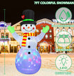 2.2M Christmas Snowman Inflatable Model Rotate LED Light Green Glove Xmas Stake Props Toys Household Accessories Holiday Decor