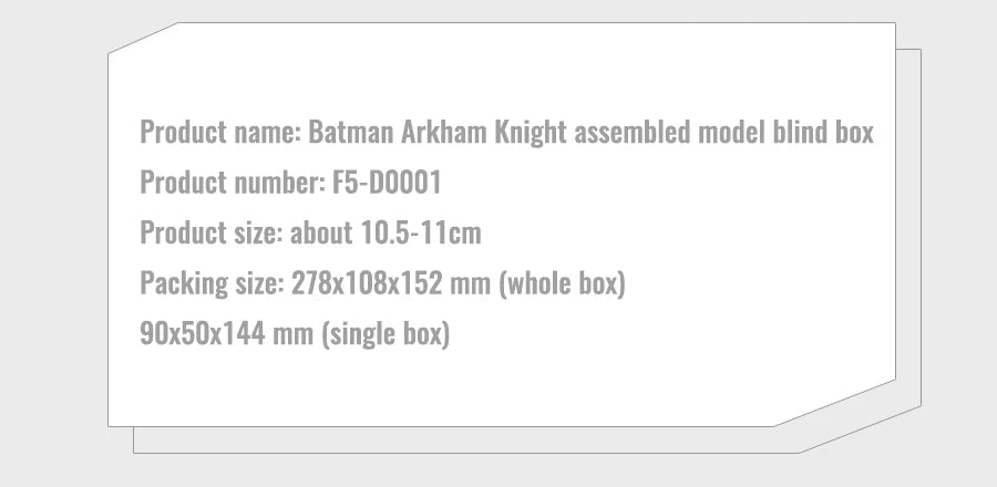 New F5 Batman Arkham Knight assembled Model Blind Box 7style 10cm Action figures Collection Hobby Model Ornaments Boys Toys Gift