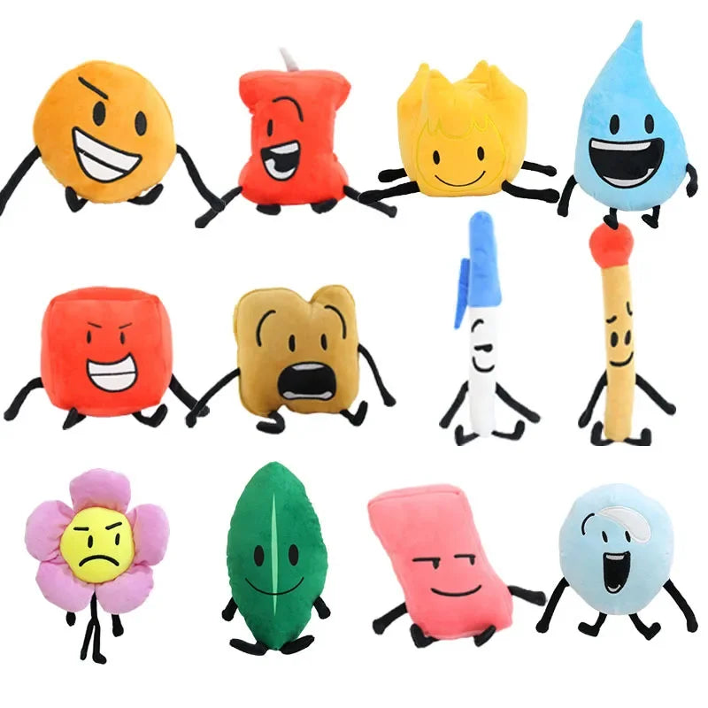 37 Style Battle for Dream Island Plush Toy BFDI Leafy Firey Flower Waterdrop Four X Cake Lollipop Stuffed Doll Kid Birthday Gift