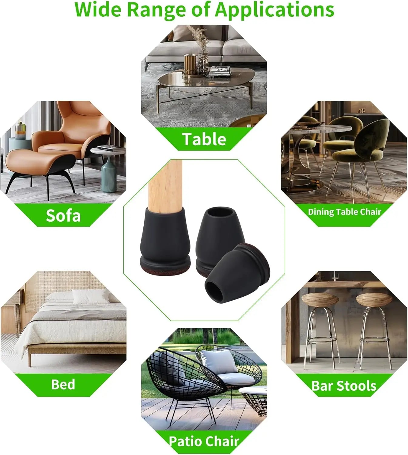 8PCS Chair Foot Cover Diagonal Leg Floor Protectors with Thick Wrap Felt Pads Silicone Furniture Table Feet  Protect Floors