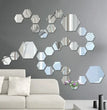 12PCs 3D acrylic mirror wall sticker home decor hexagon DIY decorations removable living-room decal art ornaments for home