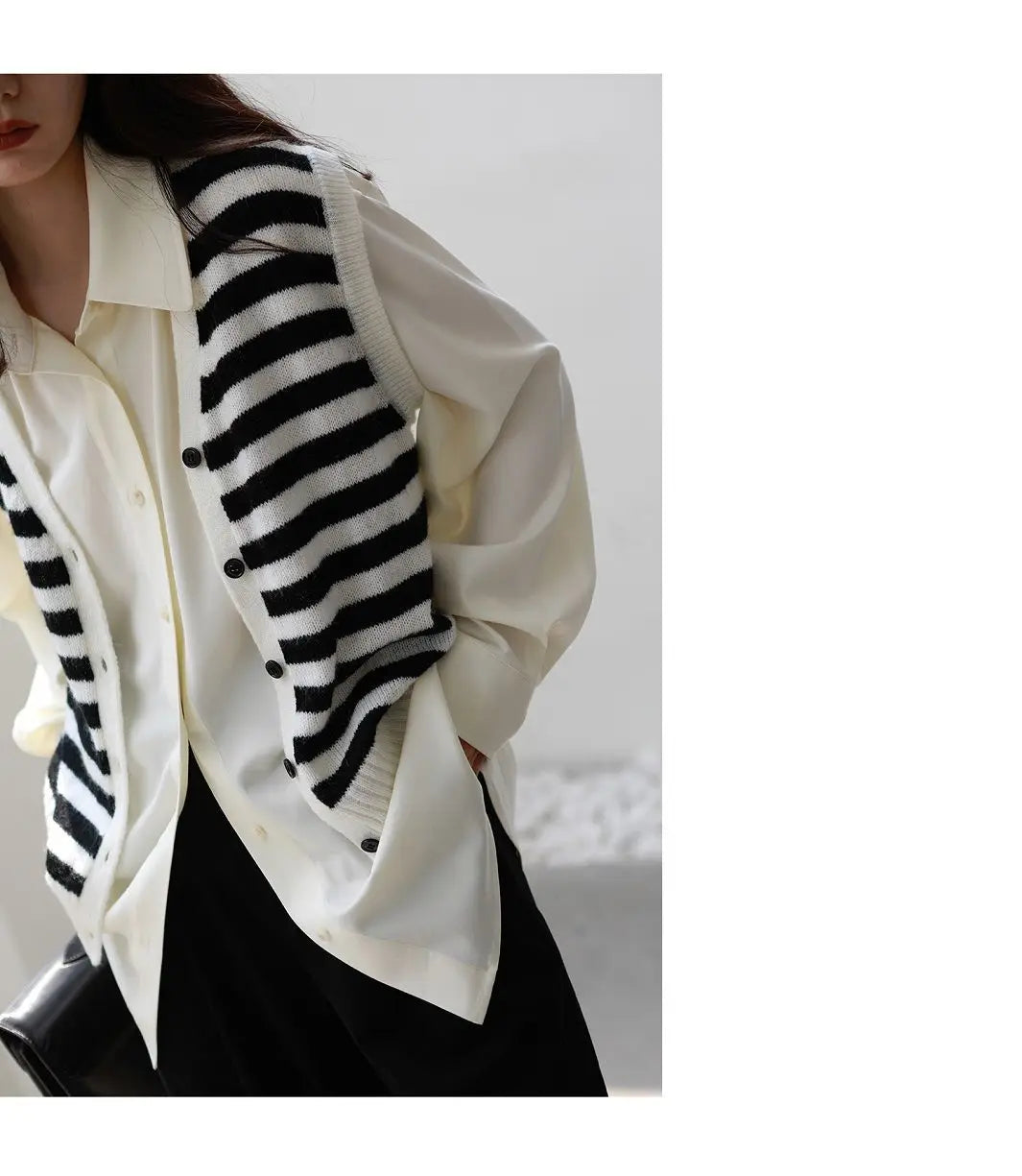 2025 Spring Minimalist Long Sleeve Button Up Shirt Women Korean Style Solid Tie Oversize Shirts Blouse Loose Clothes Autumn Tops