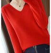 New Cashmere Women's V-neck Pullover Lace Neck Hollow Out Design Casual Knitted Long Sleeve Women's Sweater Autumn And Winter