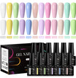 MEET ACROSS 12Pcs/Set 7ml Macaron Gel Nail Polish With Box Semi Permanent UV Gel  Soak Off Nail Art Kit Varnish For Manicure