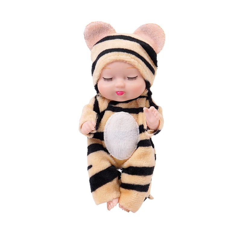 1pcs 13cm Sleep Baby Doll New Fashion Simulation Rebirth Dolls Mini Cute Doll Cartoon Animal Kids Toy for Children Birthday Gift