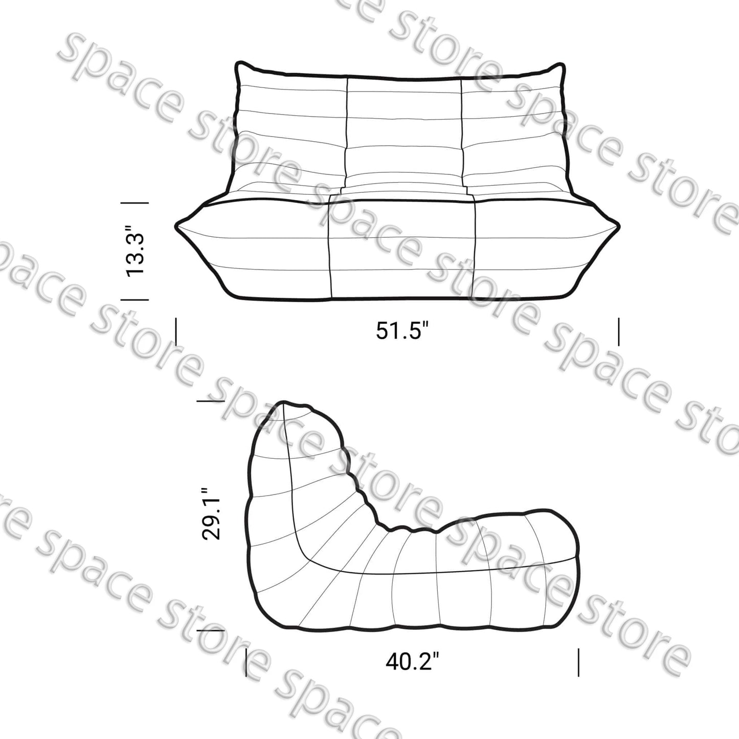 Caterpillar Single Sofa Lazy Couch Tatami Living Room Bedroom Lovely Leisure Single Chair Reading Chair Balcony Rocking Chair