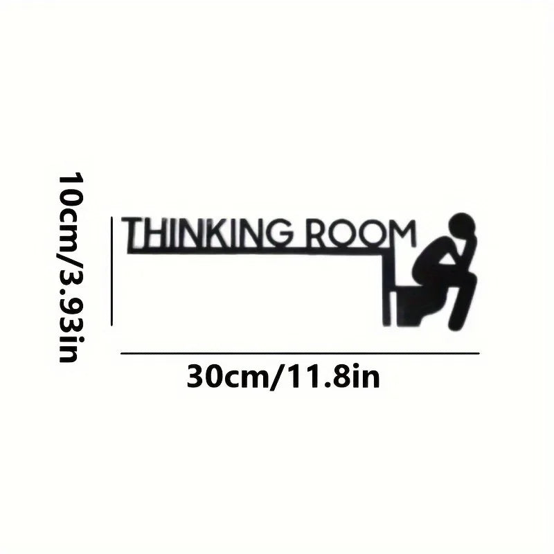 1pc Modern Metal Toilet Door Sign - Thinking Room Wall Mount Sculpture, Home Decor Artwork, Decorative Door Frame Pendant