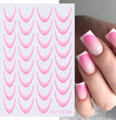 6pcs French Manicure Sticker Gradient Stripe Lines Sliders For Nails Ombre Designs Self-Adhesive Nail Art Decals DIY Decoration