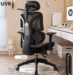 UVR Computer Chair Ergonomic Backrest Chair Home Study Chair Sedentary Comfortable Recliner with Footrest Mesh Office Chair