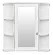 3-tier Single Door Mirror Indoor Bathroom Wall Mounted Cabinet Shelf White