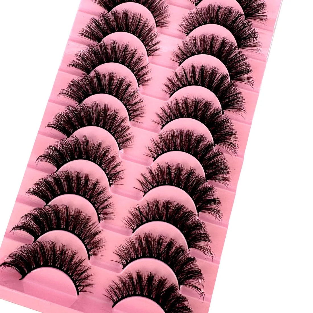 NEW 10 Pairs Cat Eye Lashes Fluffy Faux Mink Lashes 8D Wispy Lashes Pack Dramatic Long Thick Volume Eyelashes False Eyelas