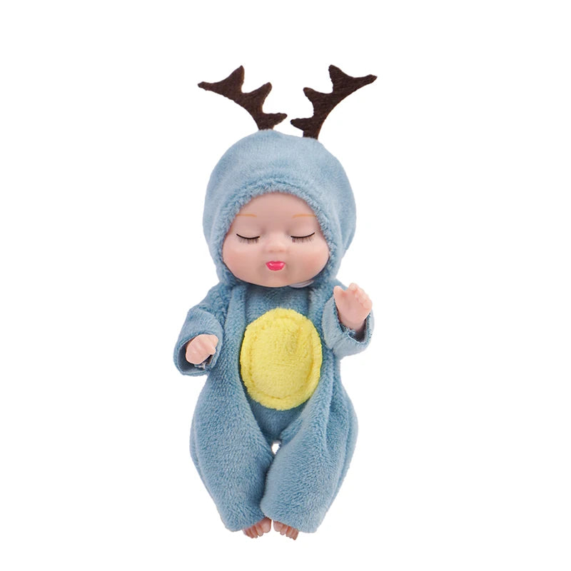 1pcs 13cm Sleep Baby Doll New Fashion Simulation Rebirth Dolls Mini Cute Doll Cartoon Animal Kids Toy for Children Birthday Gift